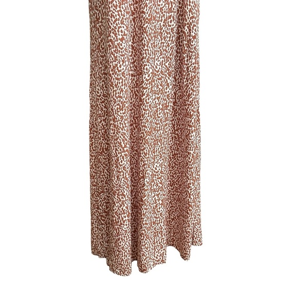 OLD NAVY Tie Back Maxi Slip Dress Brown White Relaxed Minimalist Size Med Tall - Picture 4 of 16